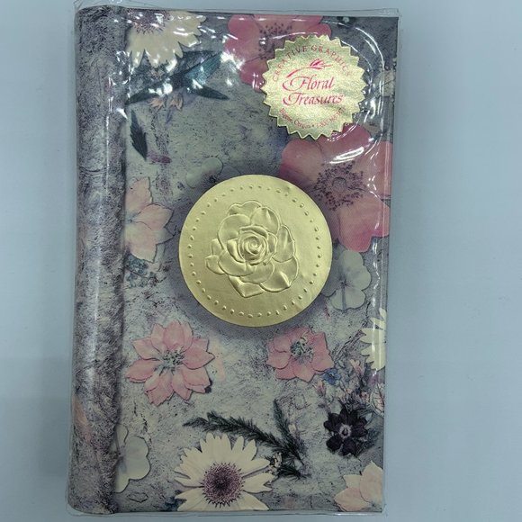NWT - Small Personal Pressed Flower Design Address Book - Picture 1 of 2